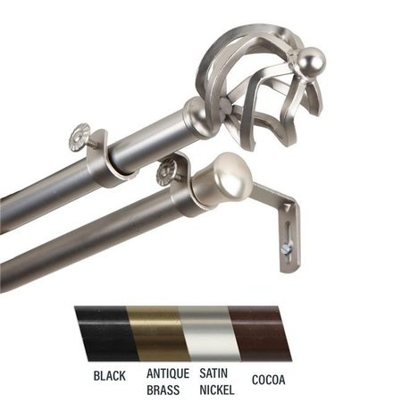 CENTRAL DESIGN Central Design 4742-995 Giro 0.81 in. Double Curtain Rod; 120-170 in. - Satin Nickel 4742-995